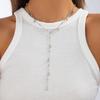 Hip Hop Metal Conch Cross Necklace, Irregular Baroque Beaded Imitation Pearl Necklace