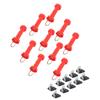 10Pcs Electric Fence Gate Handles Red ABS Heat Cold Resistant with 10Pcs Insulators