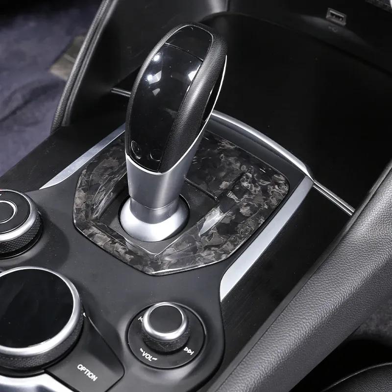 For Alfa Romeo Giulia 2017-2019 Real Carbon Fiber Car Center Console Gear Shift Panel Cover Trim Car Interior Accessories