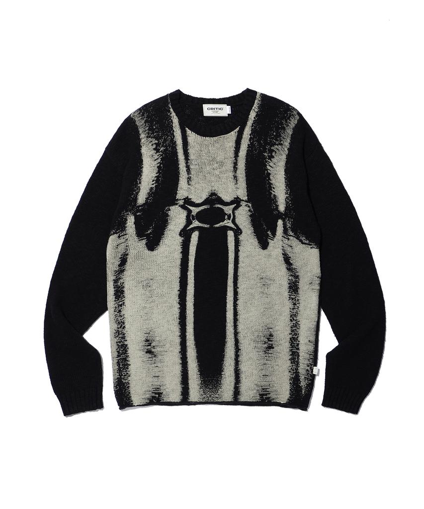 CRITIC Vintage Wormhole Long Sleeve Knit Black