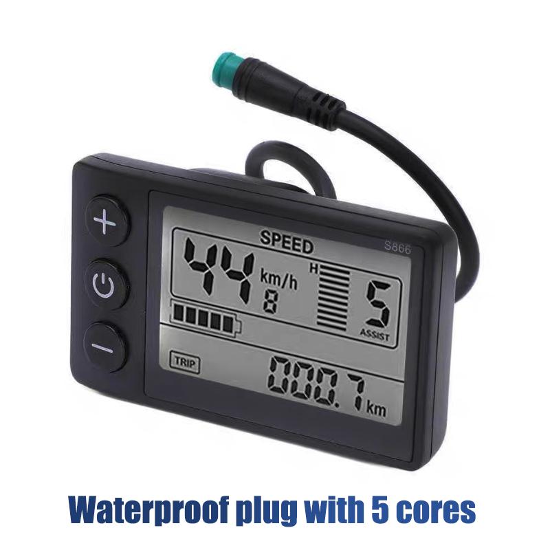 

Electric Bike S866 Lcd Display Screen 24V 36V 48V Control Panel With Water Resistant Plug Electric Bicycle Lcd Display Meter A1