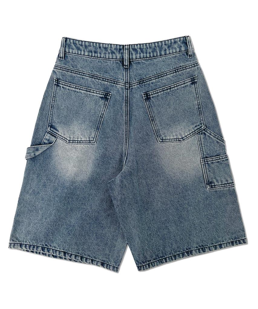 RAYFIKERS Single-Pleat Bermuda Denim Pants Mq2Du345_Indigo