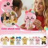 Soft Plush Dog Stuffed Animal Toy with Decorative Hat and Ribbon Sitting Design Suitable for Children and Collectors