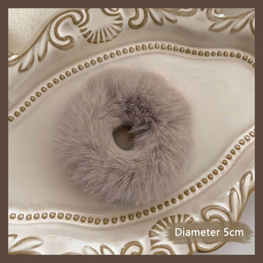Elastic Hair Rope Hair Bands Rubber Bands Solid Color Plush Hair Scrunchies  Women