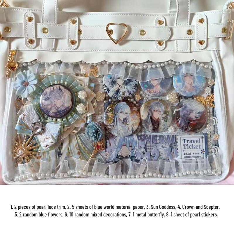 Decoration Filler Material Pack: DIY Handmade Accessories Set with Tanmei Zha Background Paper and Bag