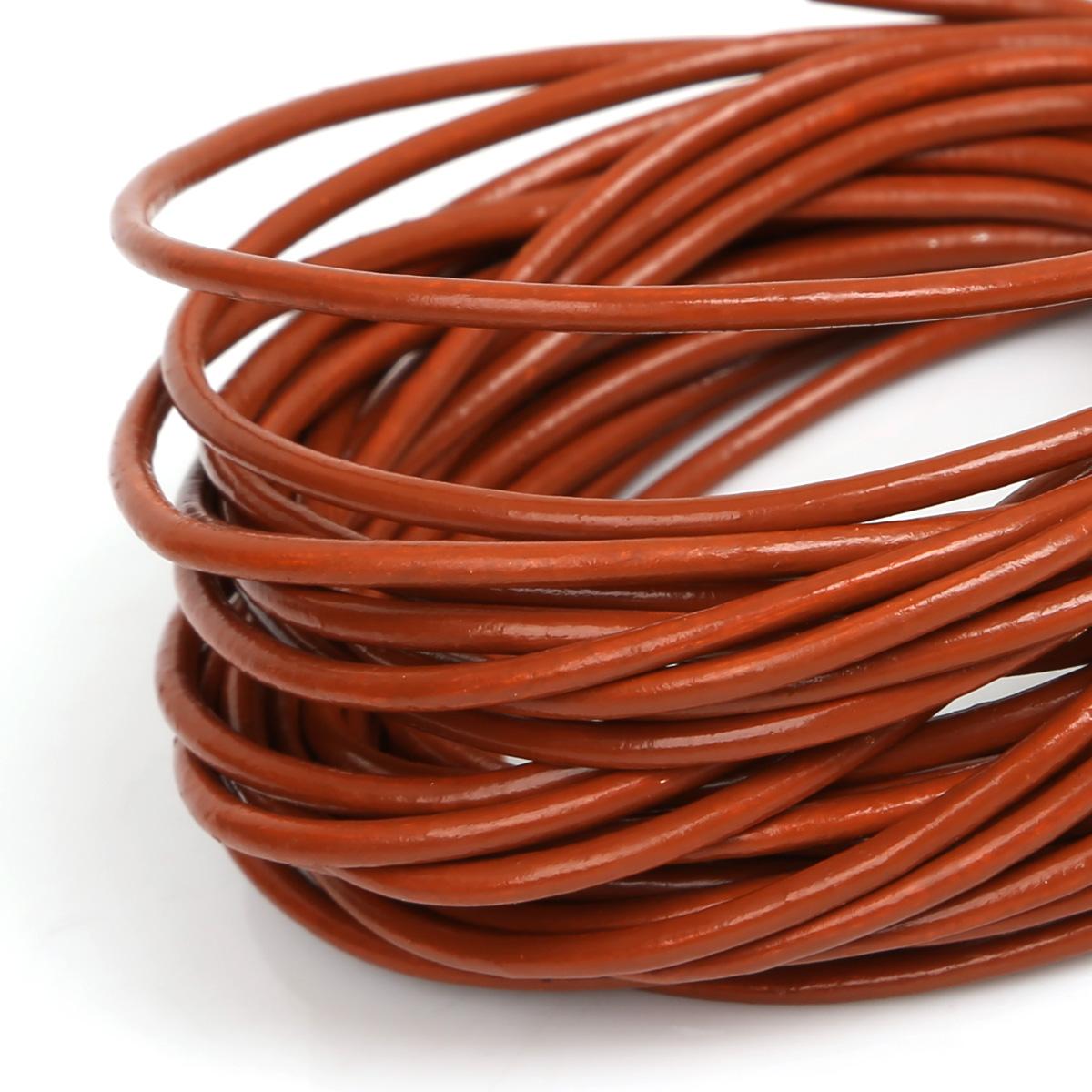 

Натуральная круглая кожаная нить для изготовления браслетов, ювелирных изделий, DIY, шнур, шнур 2mm 5M коричневый