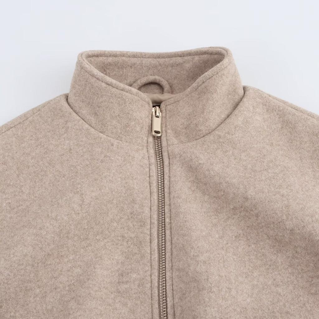 European and American style foreign trade women's clothing autumn new fashion versatile long-sleeved soft pilot short jacket
