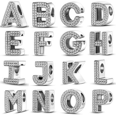 Copper English Letter Series Of Written Symbols Charms Beads Fit Original Fine Bracelets Diy Jewelry Gifts