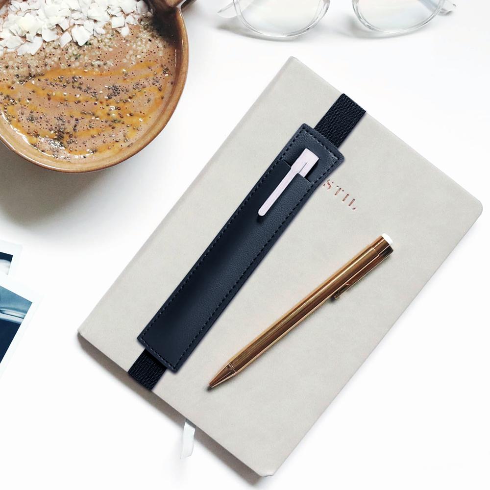 1pc PU Leather Elastic Notebook Band Holders Adjustable Pen Sleeve Pencil Pouch Holder Strap for Notebook Binder