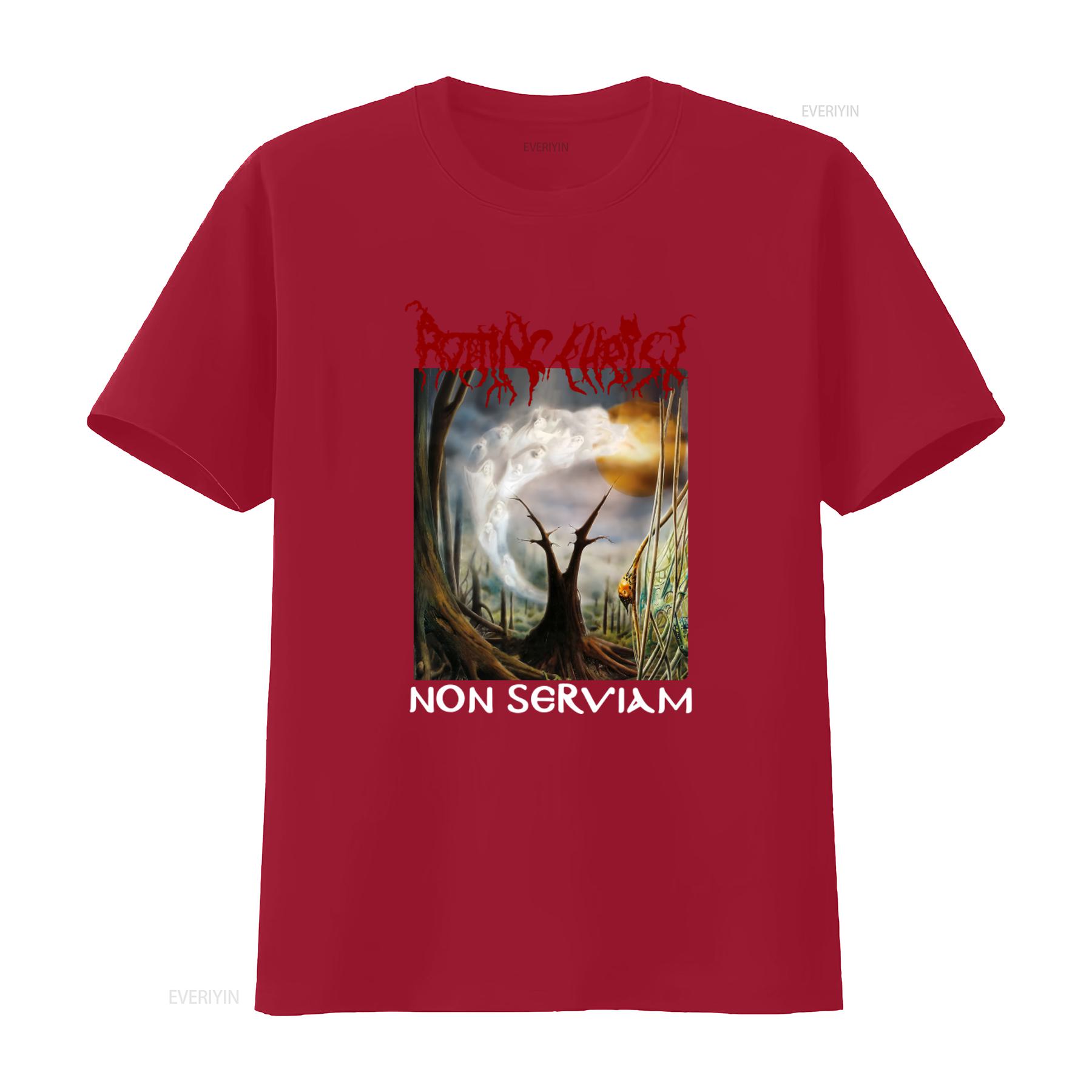 New Dtg dtf T shirt ROTTING CHRIST Non Serviam Gothic Horror Band vintage Washed streetwear Stretched Casual S