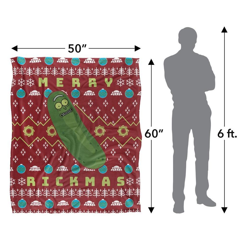 Rick And Morty Merry Rickmas Pickle Rick Christmas Blanket