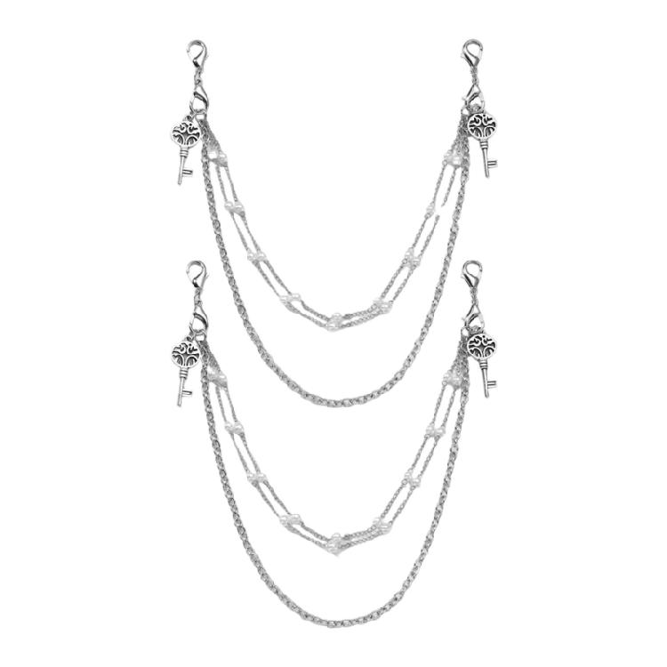 

Metallic Key/Butterfly Shoe Decoration Pearls Rhinestones Accent Multi Purpose Fashion Accessory Gift for Women Girls