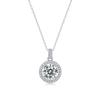 Sterling Moissanite Disc Pendant Necklace Women Short Chain Minimalist Geometric Jewelry