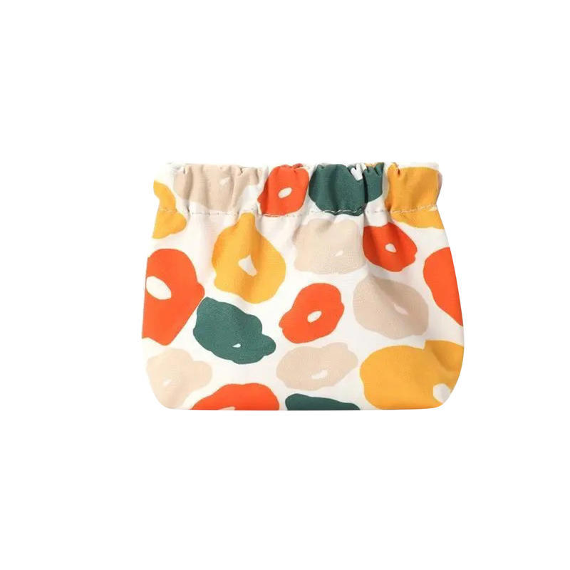 

Small Makeup Bag for Purse Waterproof Mini Pouch No Zipper Self-closing Travel Kit Storage Bag for Women Girls One Size