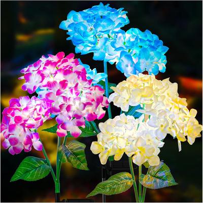 Solar Garden Lights3 Pack Upgraded Version Outdoor Lights Hydrangea Flower Light for Yard Decor Garden Decoration