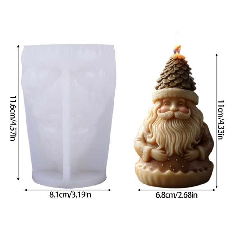 Christmas Theme Candle Silicone Mold Santa Shape Silicone Mould For Handmade Candle Soap Making Epoxy Resin Craft