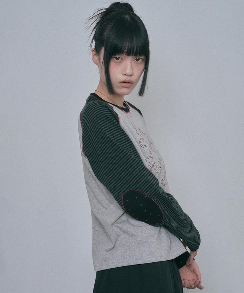 Moo Horse Multi Pattern Raglan Long Sleeve - Grey