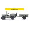 1:72 WWII Willys Jeep with Hanging Bucket 8cm Military Vehicle Assemble Car Model Toys