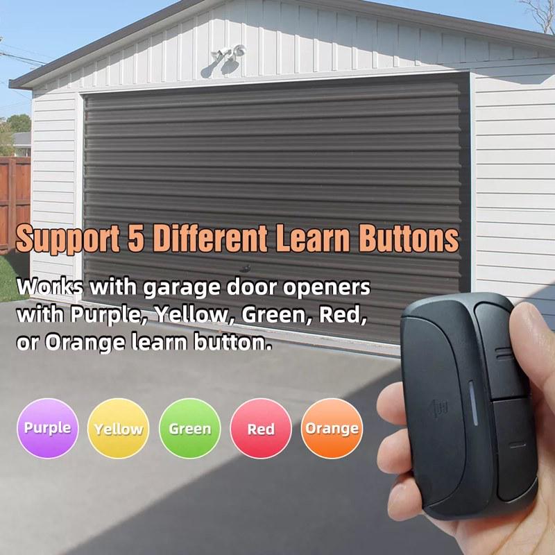 315-390MHz Garage Door Opener with Yellow/Red Learning Button, 893MAX Compatible