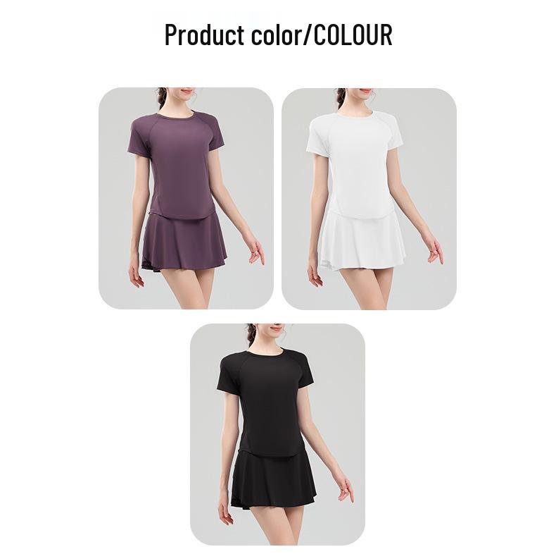 Plus Size Women's Quick-Dry Summer Yoga Suit - Short Sleeve Fitness & Running Outfit