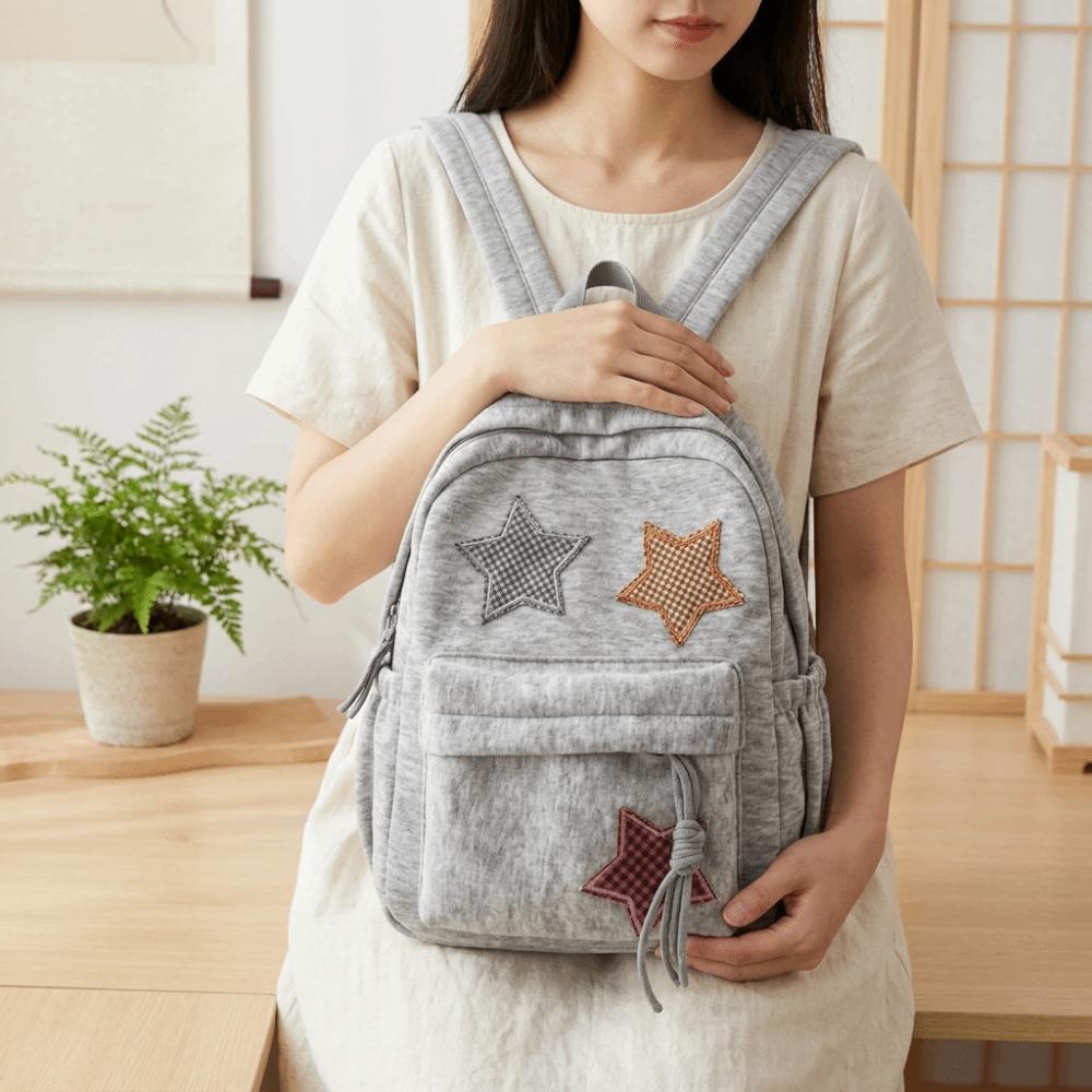 Lightweight Corduroy Backpack Soft Fabric Travel Bag Cute School Backpack Outdoor