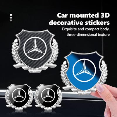 For Benz 3D Alloy Car Trunk Window Side Emblem Badge Decal Decoration Sticker Exclusive AMG W124 W203 W204 SPRINTER V CLASS
