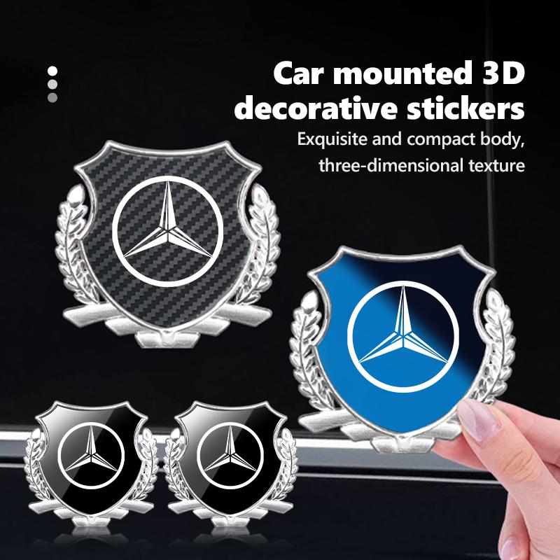 CGRE6 For Benz 3D Alloy Car Trunk Window Side Emblem Badge Decal Decoration Sticker Exclusive AMG W124 W203 W204 SPRINTER V CLASS