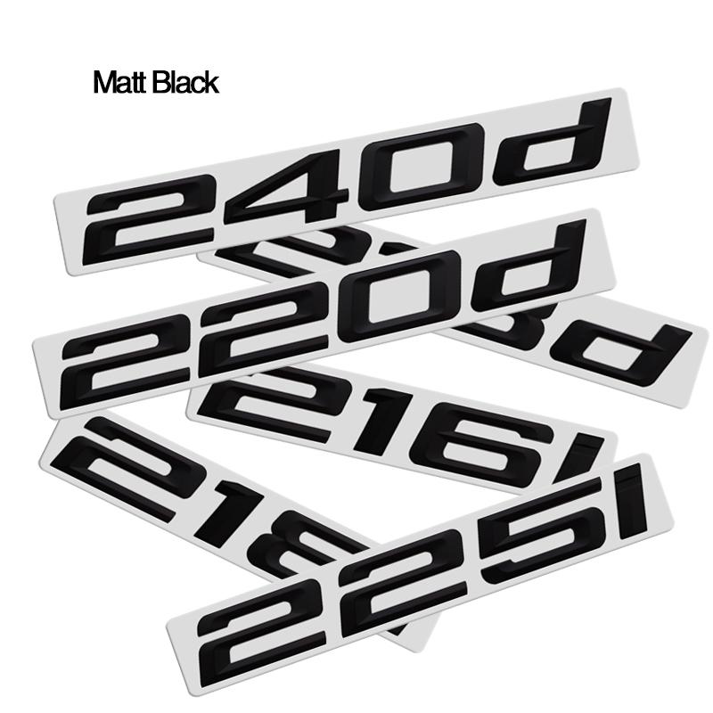 ACA1 ABS Emblem Glossy Black Car Sticker Badge Decal Body Trunk Decor for BMW 216i 218i 218d 220d 225i 225d 228i 230i 228d 230d 240i