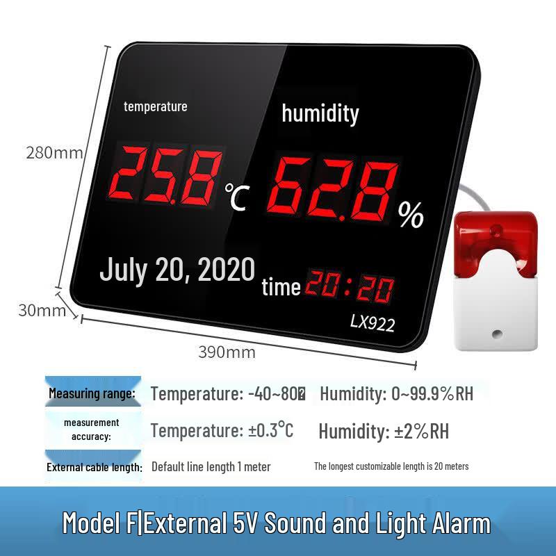 Rongce High-Precision Industrial LED Dry & Wet Thermometer (CN version)