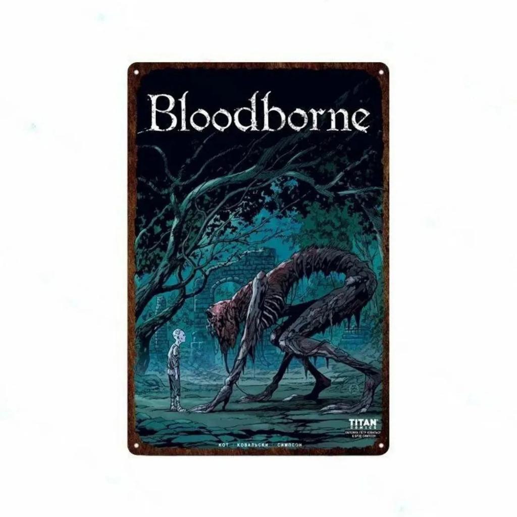 Plaque Metal Tin Signs Bloodborne Wall Decoration Vintage Art Posters Iron Painting for Man Cave Home Cafe Game Room Club Bar