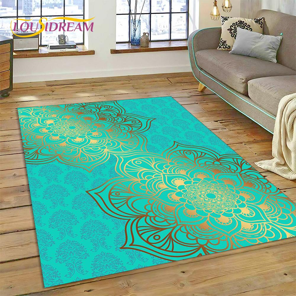 Meditace Mandala Bohemia Duch Přírody Jógový Koberec Kobereček pro Domácí Obývací Pokoj Ložnici Pohovku Dekorace, Oblastní Koberec Protiskluzová Podložka