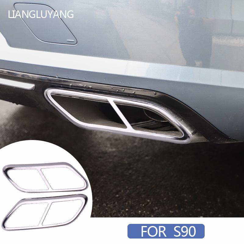 Autozubehör für Volvo XC60 XC90 S90 V90 XC40 S60 Auspuffrohr Heck Edelstahl Heckkehle dekorative Abdeckung Auto