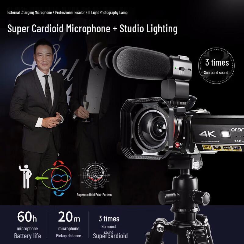 OUDA AC3 4K Professional Digital Camcorder (CN version)