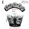 12pcs/set Halloween Hollow Paper Cup Spider Web Pumpkin Horror Castle Cake Wrap