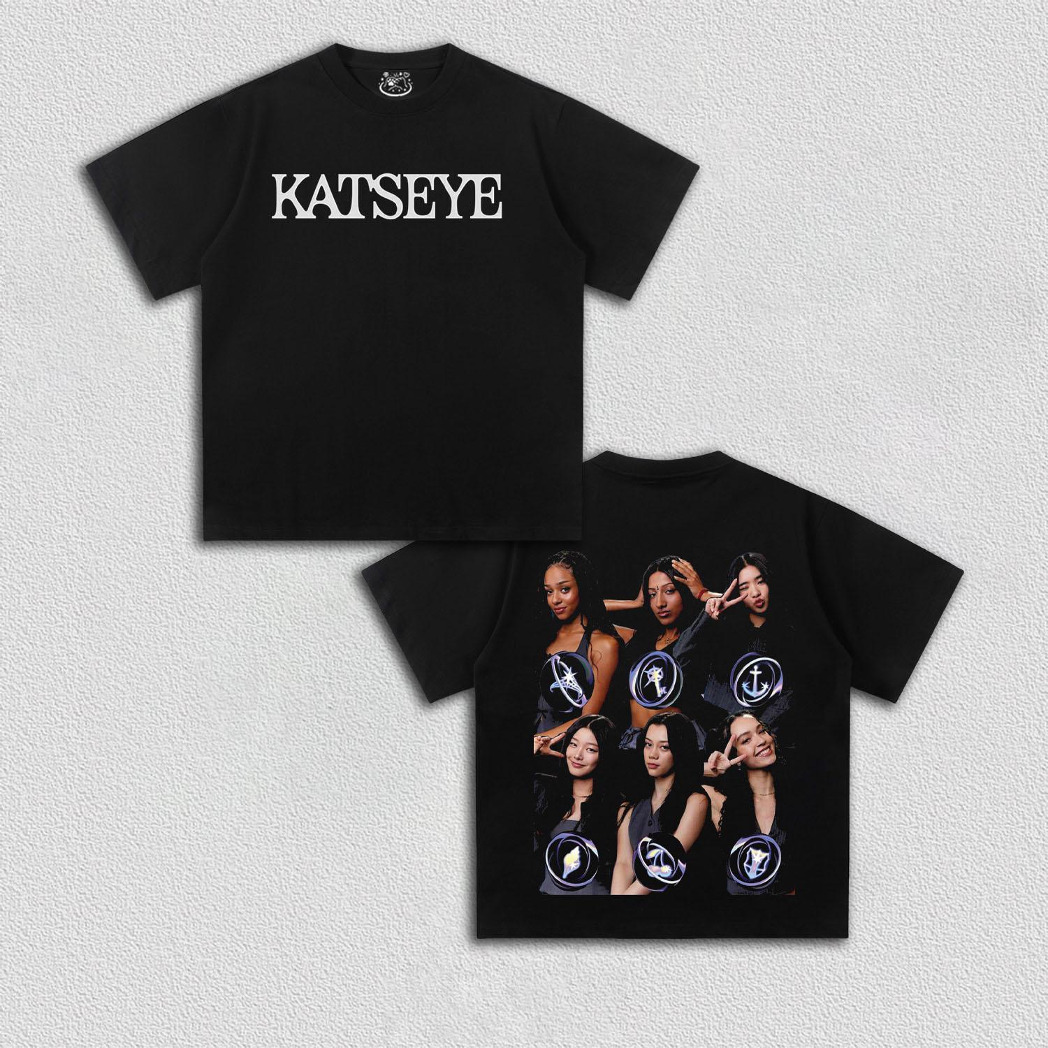 

Корейская K-pop женская группа Katseye Графическая футболка Мужчины Женщины Оверсайз Y2k Высококачественный Хлопок Свободная Харадзюку Футболка Мужская Одежда S