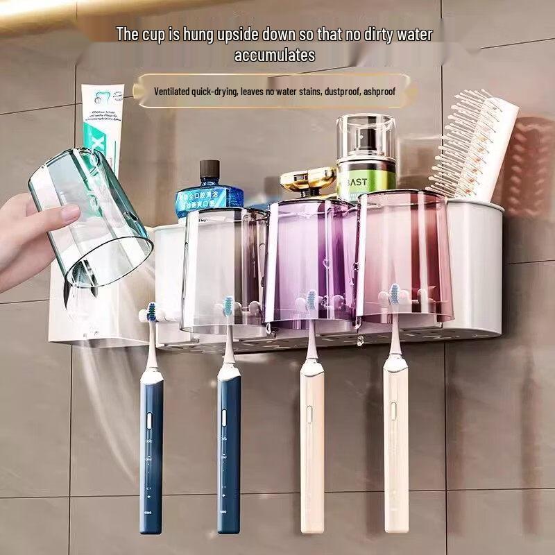 LIEI No-Drill Suction Cup Toothbrush Holder