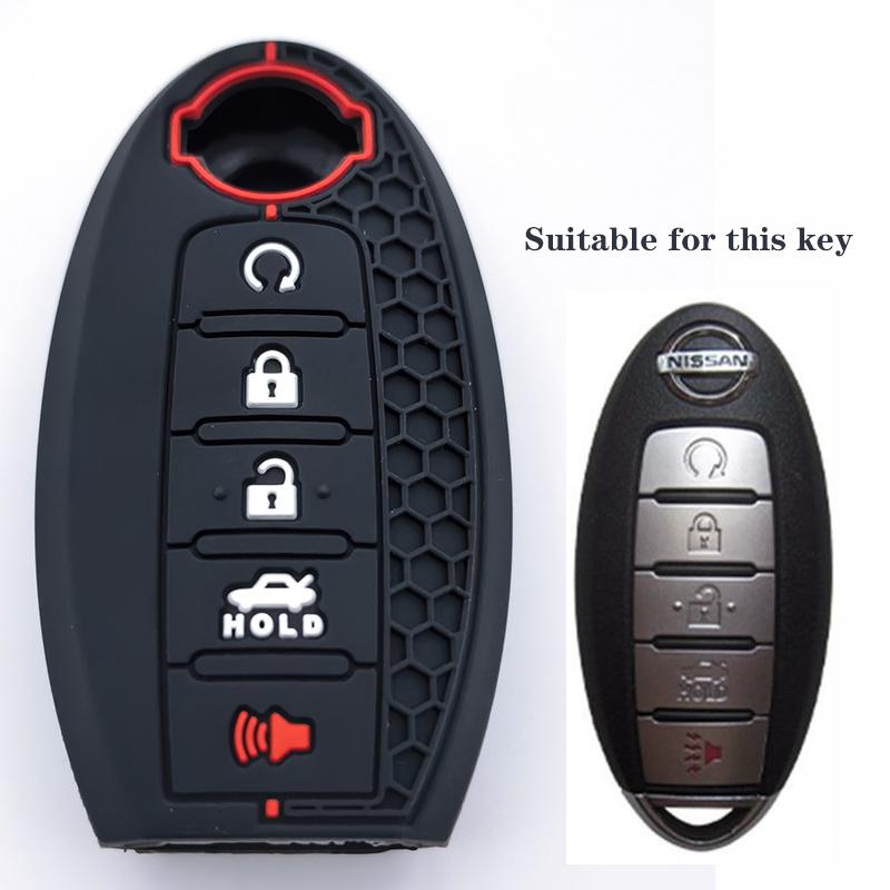 5 Buttons Silicone Car Key Case Cover Keyless Remote Fob Holder For Nissan X Trail T32 Rogue Patrol Murano Htrail Maxima