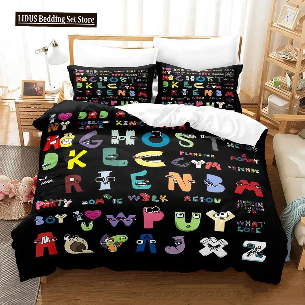 

3D Print Alphabet Lore A-Z Bedding Set Twin Queen King Size Duvet Cover Pillowcase For Boys Girls Kids Adult EU single(135x200cm)