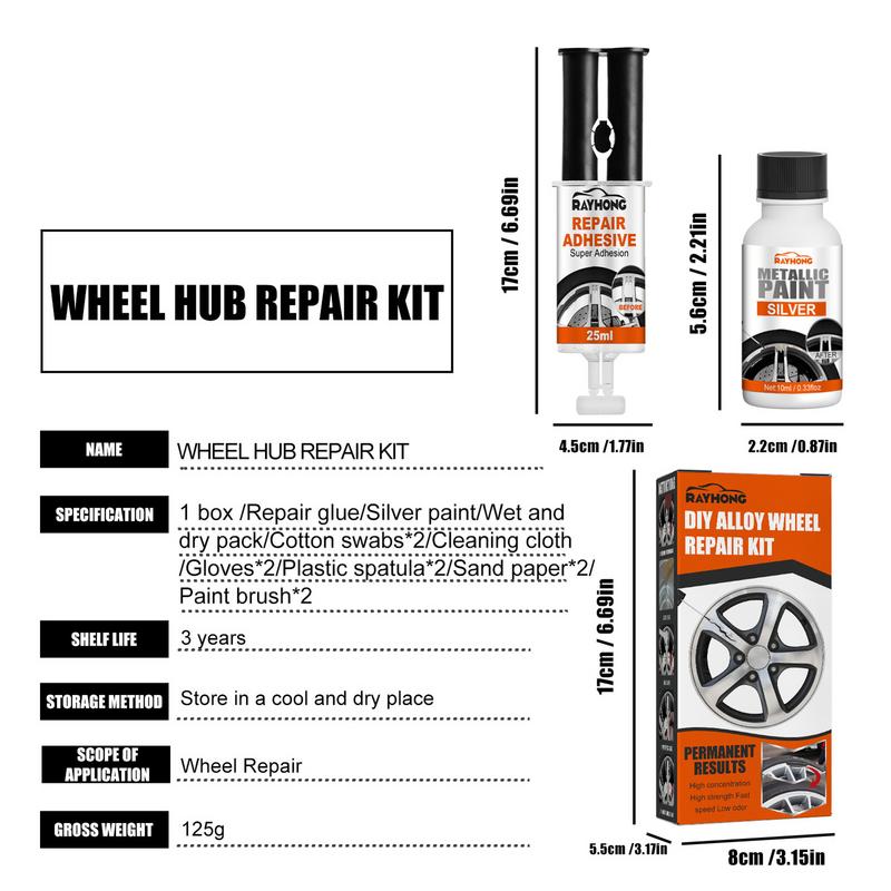 Car Wheel Scratch Repair Kit Alloy Rim Scrapes Scratches Remover Silver Wheel Paint auto Rim Repair Kit Car Accessories