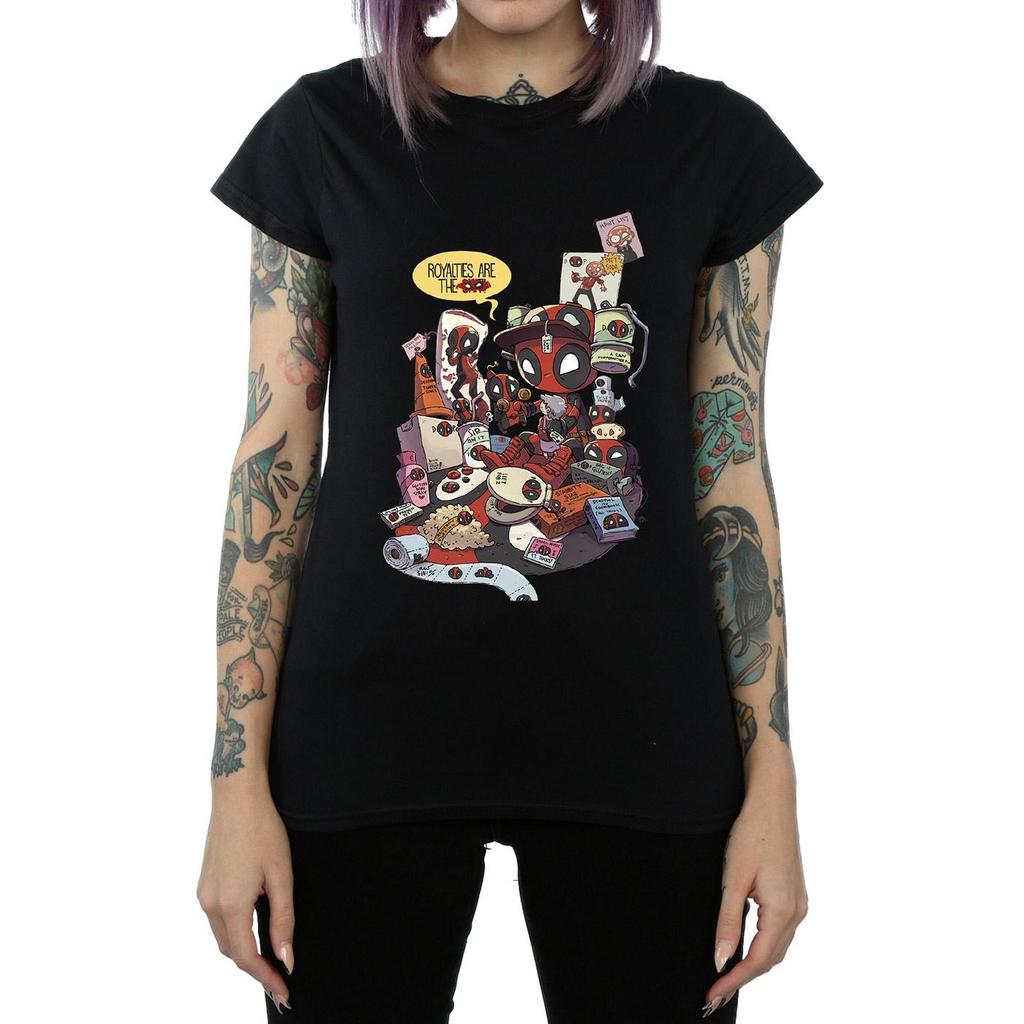 Marvel Damen/Damen Deadpool Merchandise Royalties Baumwoll-T-Shirt