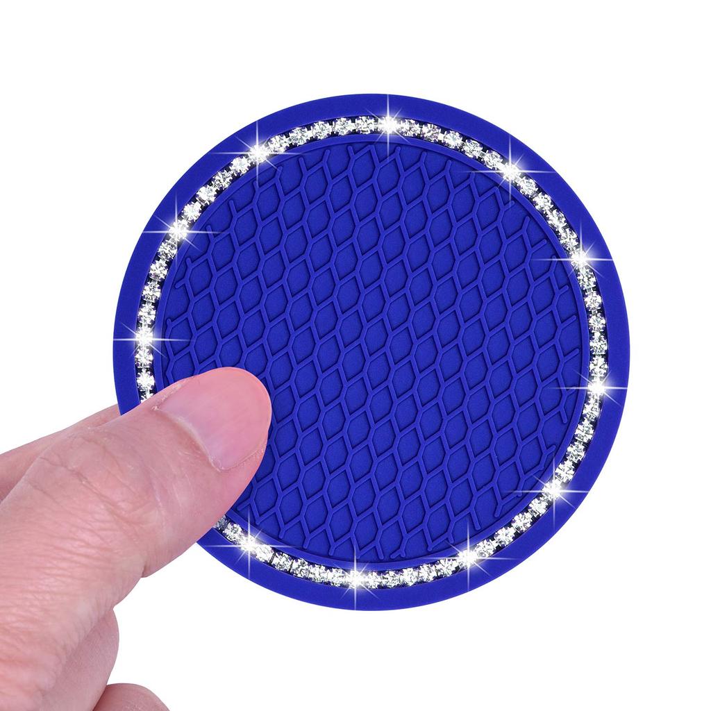 Wisdompro Car Non-Slip Coaster Bling Car Drink Holder Cup Mat Vinyl Anti-Slip Vibration Proof