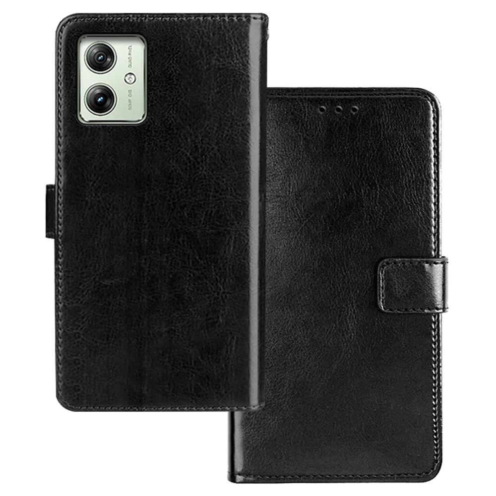 

IDEWEI For Motorola Moto G54 5G Case Crazy Horse Texture Shockproof Leather Phone Cover Black