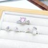 [Pink Meow Ring] Kitten Cat Claw Cartoon Cute Opening Ring Pink Zircon Stacked Wearing Girlfriend Ring Woman
