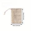 2pcs Sisal Soap Saver Pouch with Drawstring And Wooden Bead - Foaming And Drying Shower Bag for Bathroom Accessories