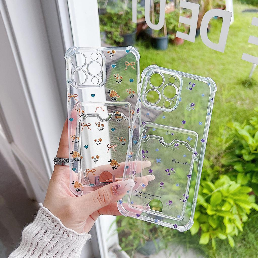 Kortholder Silikon Lommebok Lomme Etui For Oppo A78 A58 A38 Samsung A54 A24 A14 Xiaomi Redmi Note 13 14 Tecno Spark 10 Deksel Klar Telefon Støtfanger