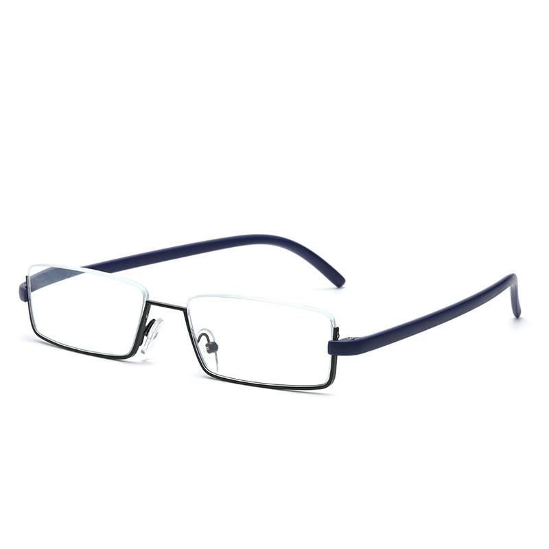 Metall Blaulichtfilter Lesebrille Herren Halbrand Korrektionsbrille Männliche Brille +1.0 1.5 2.0 2.5 3.0 3.5 4.0