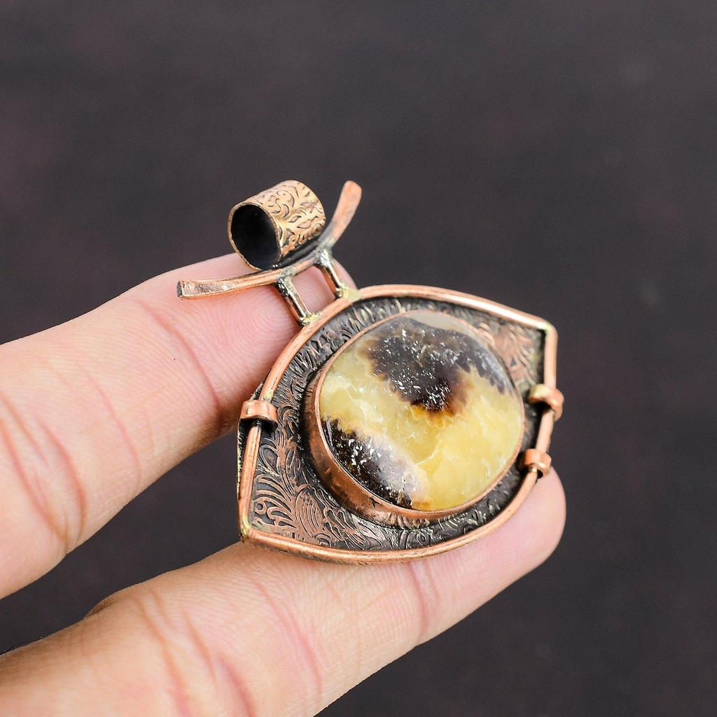 Septarian Pendant Copper Pendant Genuine Gemstone Pendant Special Occasion Gift Handmade Pendant Septarian Copper Jewelry Pendant For Women