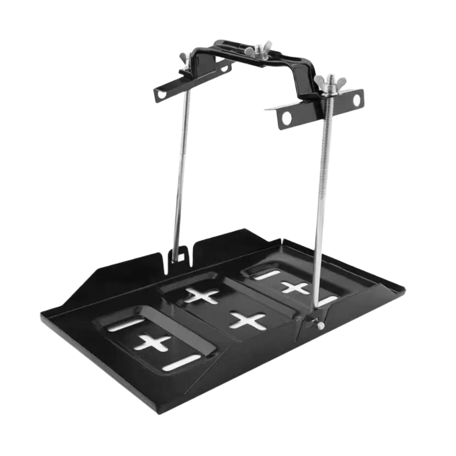Premium Iron Storage Holder Battery Hold Down Adjustable Tray Bracket Automotive Battery Mount for Car SUV