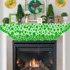 Green Shamrock Mantle Scarf for Fireplace - St Patricks Day Fireplace Cover Decorations Indoor - Lace Irish Mantel Scarves Garland Runner - Saint