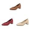 High Heel Shoes For Women With Square Toe And Chunky Heel For Office Wear